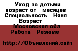 Уход за детьми возраст от 3 месяцев › Специальность ­ Няня › Возраст ­ 35 - Московская обл. Работа » Резюме   